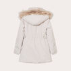 Parka droite avec capuche ecru femme