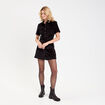 Combishort en velours noir femme