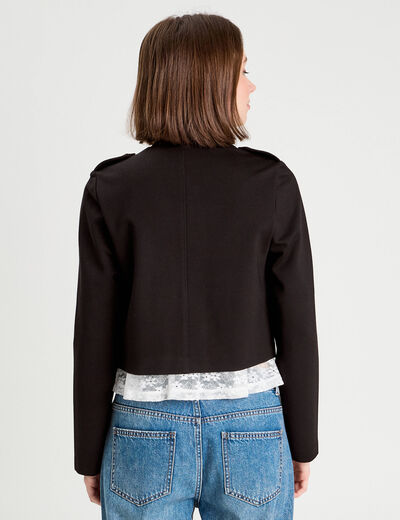 Veste avec boutons noir femme