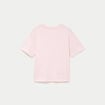T-shirt col rond manches courtes rose clair femme
