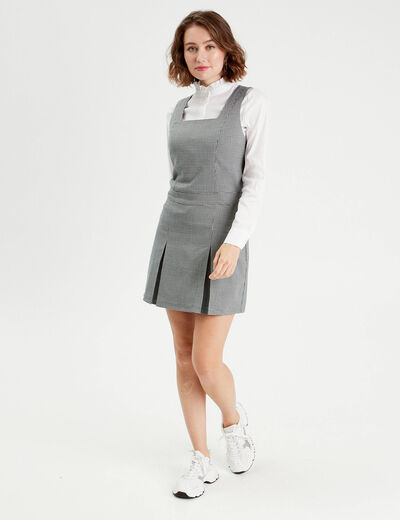 Robe évasée encolure carrée blanc femme