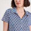 Blouse manches courtes bleu electrique femme
