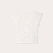 T-shirt manches volants ecru femme