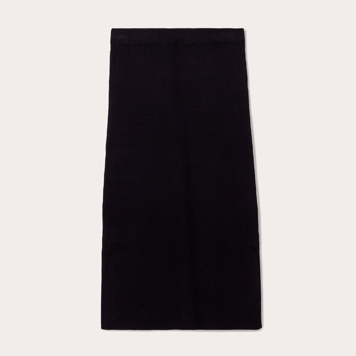 Jupe tricot midi droite noir femme