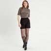 T-shirt col montant beige femme
