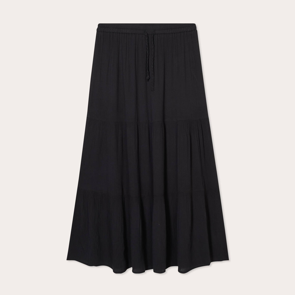 Jupe longue évasée noir femme