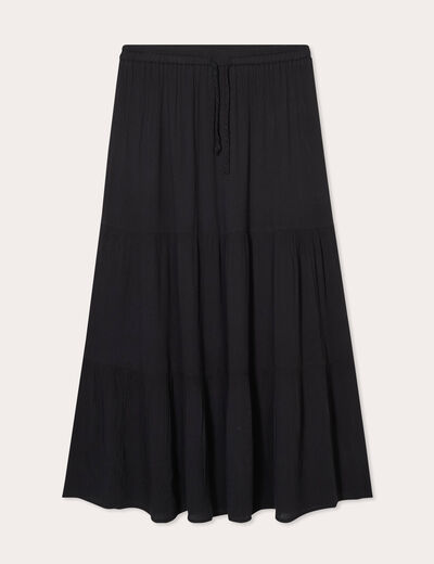 Jupe longue évasée noir femme