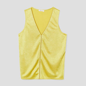 Blouse sans manches satin vert fluo femme