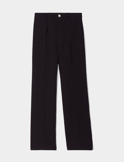 Pantalon city large noir femme