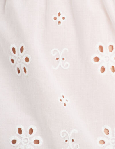 Débardeur broderie anglaise blanc femme