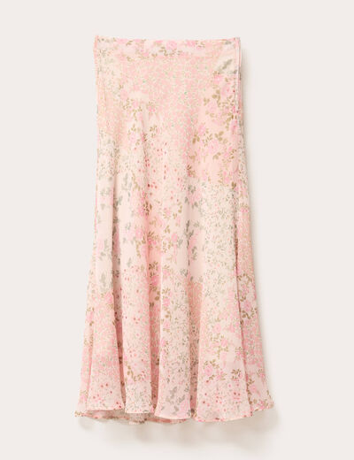 Jupe longue évasée rose pastel femme