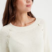 Pull avec boutons épaules ecru femme