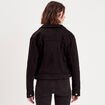 Veste droite boutonnée en jean noir femme