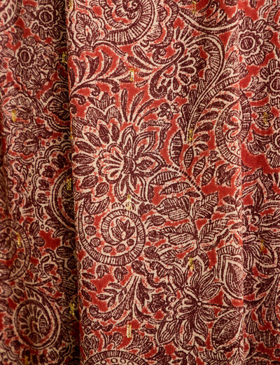 Robe longue &eacute;vas&eacute;e col v manches courtes rouge fonc&eacute; femme