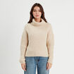 Pull avec col roulé ecru femme