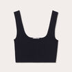 Débardeur cropped côtelé noir femme