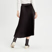 Jupe longue patineuse plissée noir femme