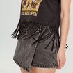 T-shirt avec franges noir femme