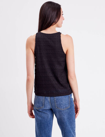 Débardeur doublure dentelle noir femme