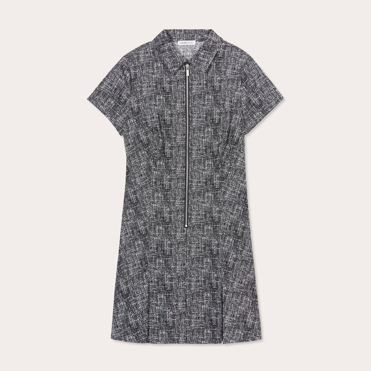 Robe droite zippée noir femme