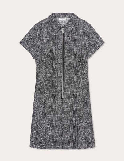Robe droite zippée noir femme