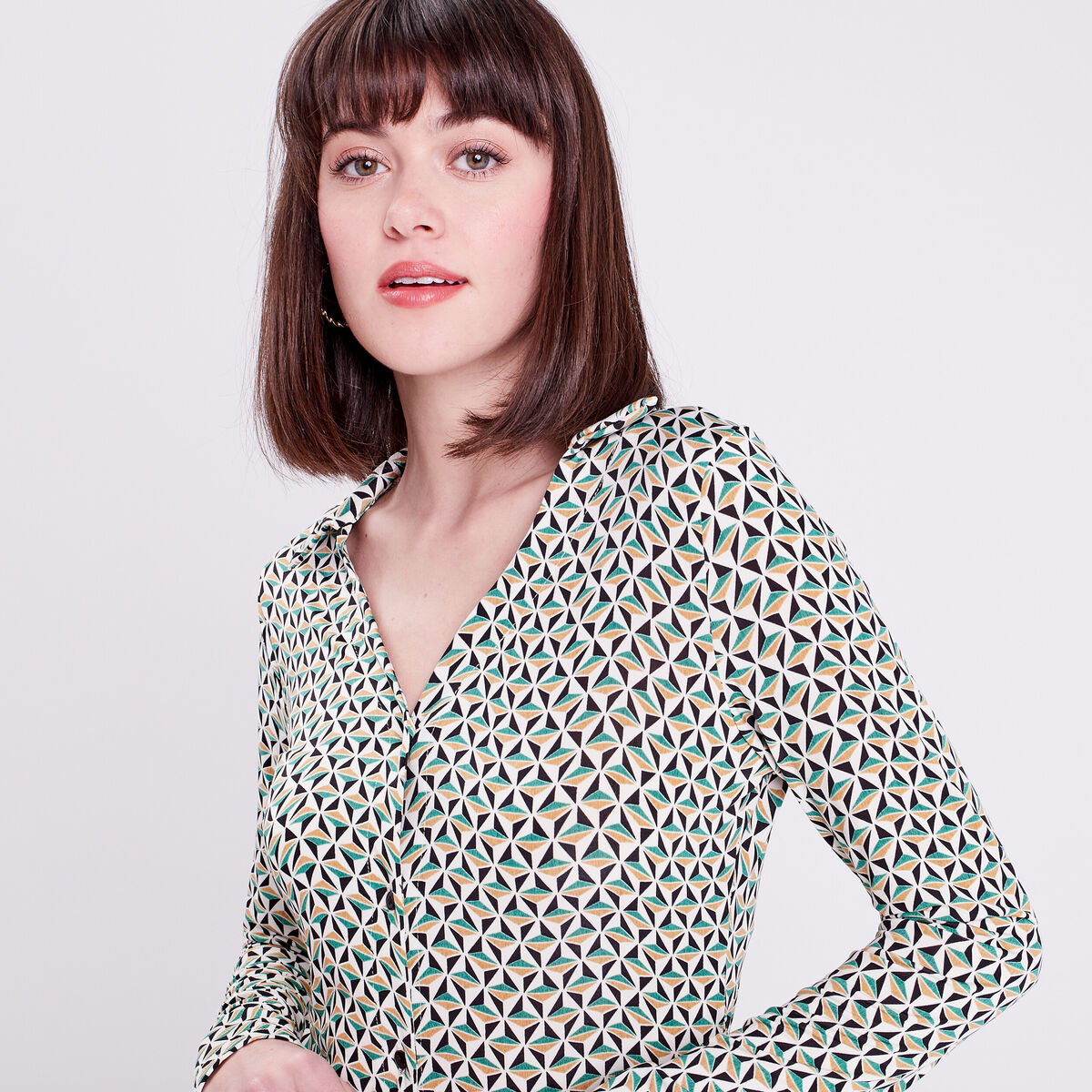 Blouse Charlotte - manches longues blanc femme