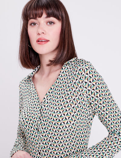 Blouse Charlotte - manches longues blanc femme