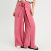 Pantalon large fluide pans vieux rose femme