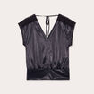 Blouse manches courtes noir femme