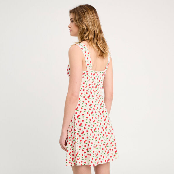 Robe évasée bretelles blanc femme