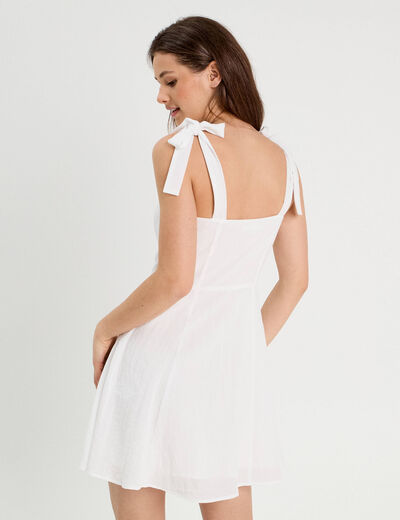 Robe chasuble trapèze blanc femme