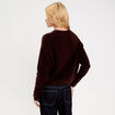 Gilet manches longues marron fonc&eacute; femme
