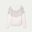 Pull manches longues ecru femme