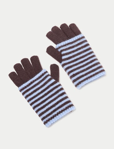 Gant-mitaine 2-en-1 bleu clair femme