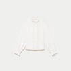 Blouse droite col montant dentelle ecru femme