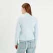 Pull col montant bleu pastel femme
