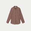 Chemise oversize manches longues marron femme