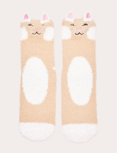 Boîte cadeau chaussettes fantaisie sable femme