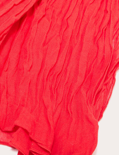 Foulard plissé rouge femme