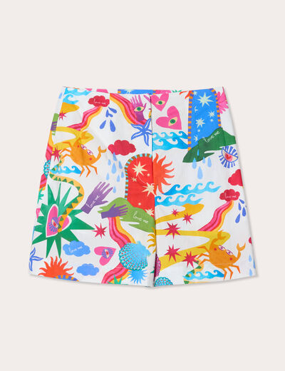 Short droit blanc femme