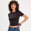 T-shirt effet seconde peau noir femme