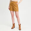 Short droit suédine camel femme