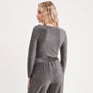 Body manches longues gris argent femme