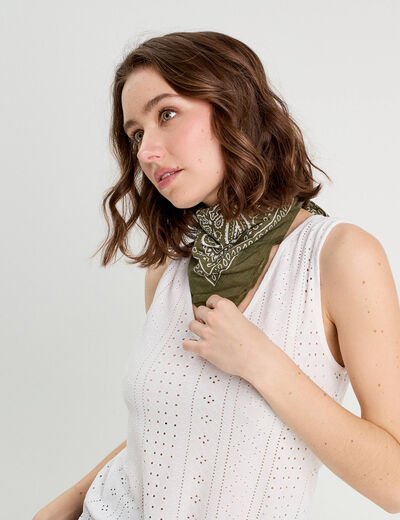 Débardeur broderie anglaise ecru femme