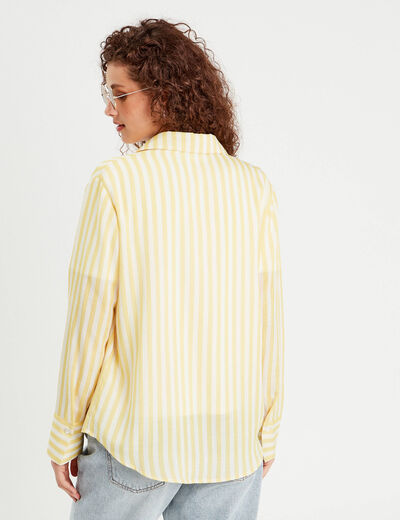 Chemise manches longues jaune femme