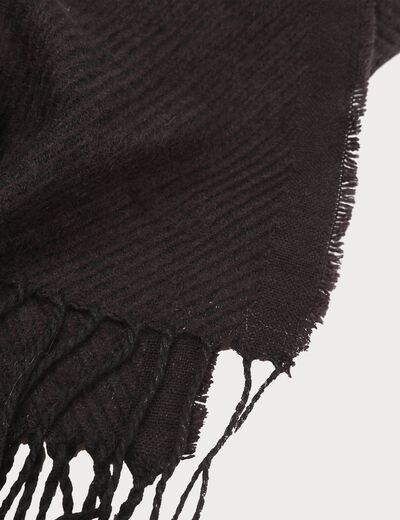 Écharpe à franges noir femme