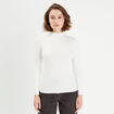 T-shirt manches longues côtelé ecru femme