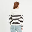 Pull à capuche ecru femme