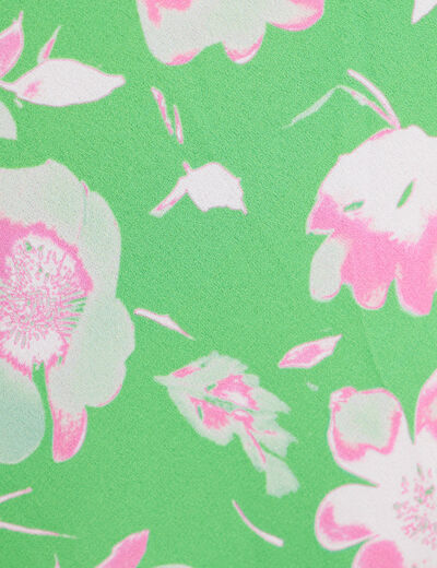 Jupe &eacute;vas&eacute;e longueur midi vert fluo femme