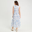 Robe longue évasée bleu roi femme